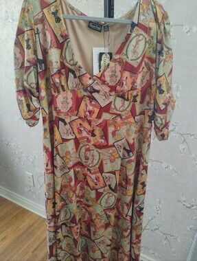 Voodoo Vixen Multi-Color Tarot Card Print Maxi Dress